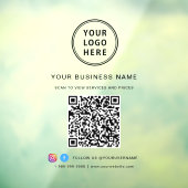 Zakelijke Logo QR Code Raamsticker (Vel 3)
