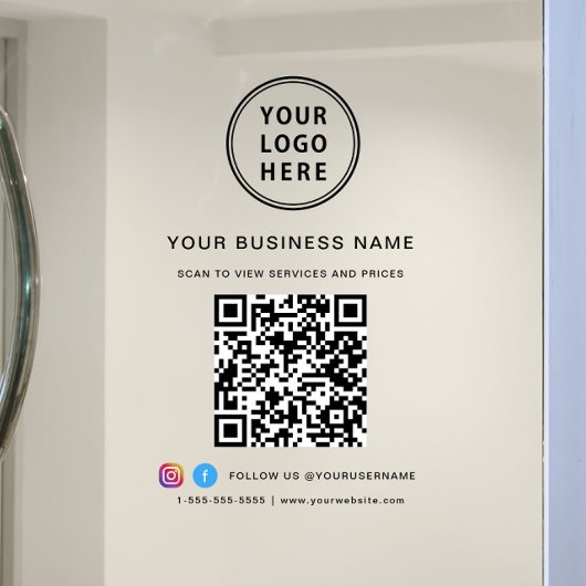 Zakelijke Logo QR Code Raamsticker