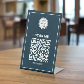 Zakelijke Logo QR Code Restaurant Café Bestellen Reclamebord Met Voetstuk