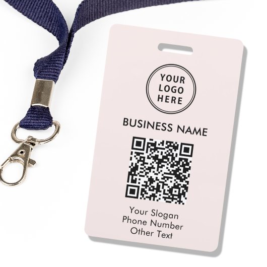 Zakelijke Logo QR-code Roze Badge