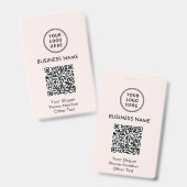 Zakelijke Logo QR-code Roze Badge (Voor- en achterkant)