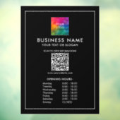 Zakelijke Logo QR Code Sjabloon Openingstijden Raamsticker (Vel 3)