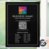 Zakelijke Logo QR Code Sjabloon Openingstijden Raamsticker (Huis)