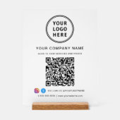 Zakelijke Logo QR Code Social Media Wit Acryl Bord (Voorkant)