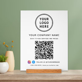 Zakelijke Logo QR Code Social Media Wit Acryl Bord