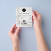 Zakelijke Logo QR-code Sociale media Faded foto Flyer (Hand)