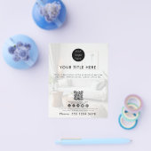 Zakelijke Logo QR-code Sociale media Faded foto Flyer (Enkel)