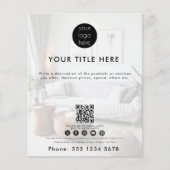 Zakelijke Logo QR-code Sociale media Faded foto Flyer (Voorkant)