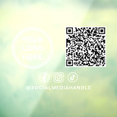 Zakelijke logo QR-code sociale media horizontaal Raamsticker (Vel 3)
