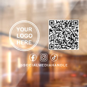 Zakelijke logo QR-code sociale media horizontaal Raamsticker (Vel 2)