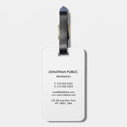 Zakelijke Logo QR code streepjescode naam tekst Sj Bagagelabel (Achterkant verticaal)