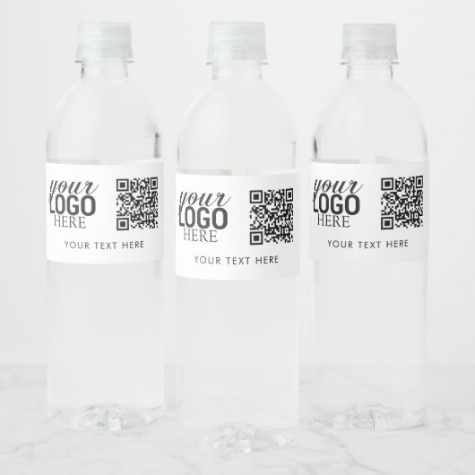 Zakelijke Logo QR-code & Tekst Klantcadeaus Waterfles Etiket (Flessen)