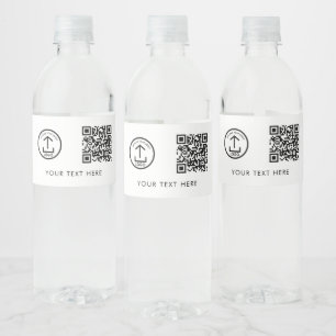 Zakelijke Logo QR-code & tekst Promotionele brandi Waterfles Etiket