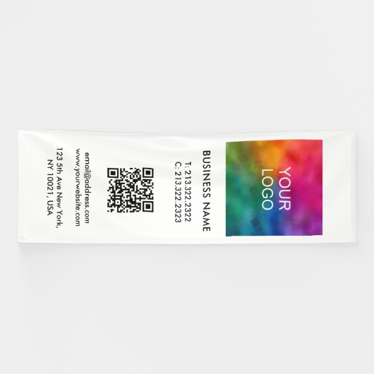 Zakelijke Logo QR-code Verticaal Binnen Groot Spandoek (Horizontaal)