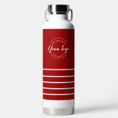 Zakelijke logo QR code website Red White Holiday Waterfles (Voorkant)