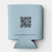 Zakelijke logo QR-code website Stofblauw op maat g Blikjeskoeler (Achterkant)