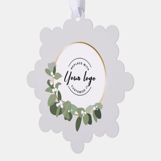 zakelijke logo QR code website Wreath Ornament Kaart (Links)