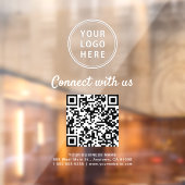 Zakelijke Logo QR Code Wit Verbind met ons Raamsticker (Vel 2)