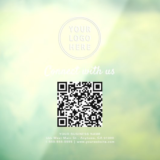 Zakelijke Logo QR-code Wit Verbind Ons Raamsticker (Vel 3)
