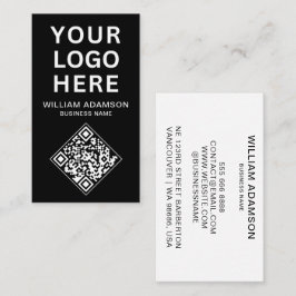 Zakelijke Logo QR Code | Wit & Zwart Professioneel Visitekaartje