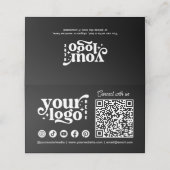 Zakelijke Logo QR Code Zwart Bedrijf Referral Punc Klantenkaartje (Buitenkant ongevouwen)