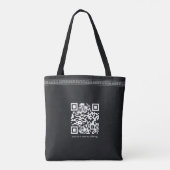 Zakelijke Logo QR-code Zwart Grieks Sleutel Promot Tote Bag (Achterkant)
