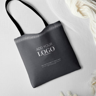 Zakelijke Logo QR-code Zwart Grieks Sleutel Promot Tote Bag