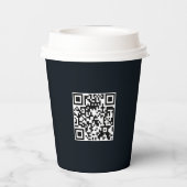 Zakelijke Logo | QR Code Zwart Modern Professionee Papieren Bekers (Achterkant)