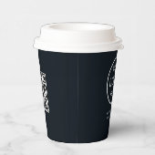 Zakelijke Logo | QR Code Zwart Modern Professionee Papieren Bekers (Rechts)