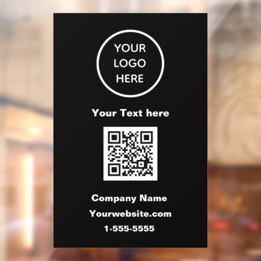 Zakelijke Logo QR-code zwart, moderne promotie Raamsticker (Vel 2)