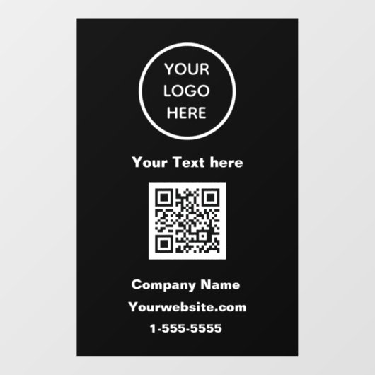 Zakelijke Logo QR-code zwart, moderne promotie Raamsticker (Vel)