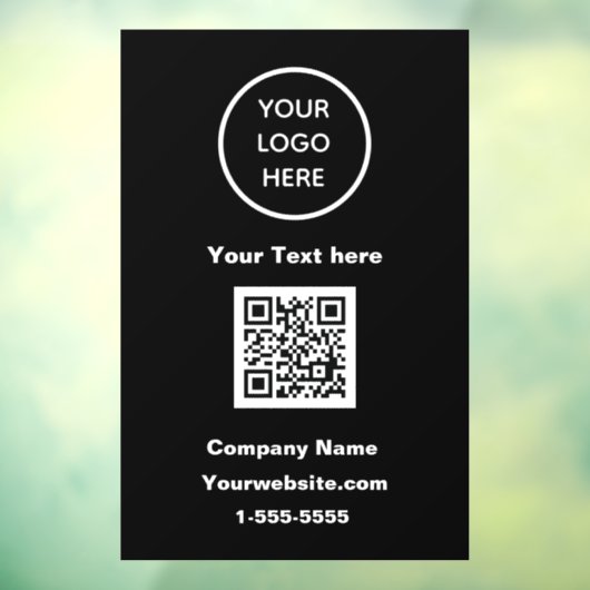 Zakelijke Logo QR-code zwart, moderne promotie Raamsticker (Vel 3)