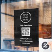 Zakelijke Logo QR-code zwart, moderne promotie Raamsticker (Cafe Raam)