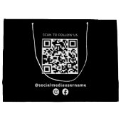Zakelijke Logo QR-code zwart papier Groot Cadeauzakje (Achterkant)