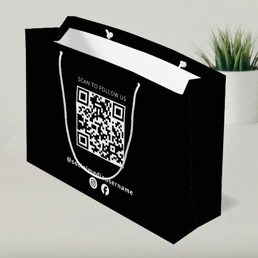 Zakelijke Logo QR-code zwart papier Groot Cadeauzakje