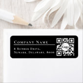 Zakelijke Logo QR-code zwart retouradres Etiket (Insitu)