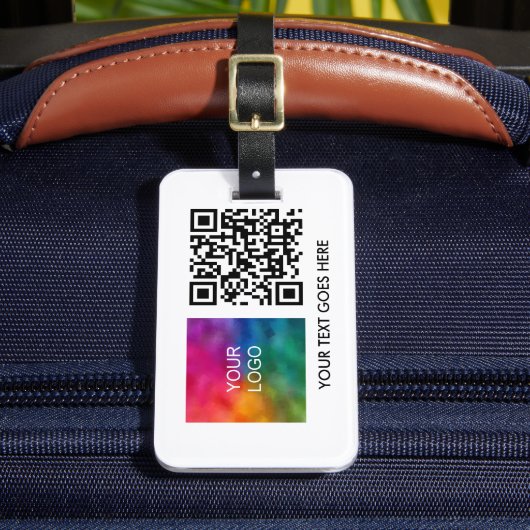 Zakelijke Logo QR codenaam Tekst Sjabloon Bagagelabel (Voorkant Insitu 2)