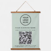 Zakelijke Logo QR-codesleutel groen Hangend Wandkleed (Voorkant)