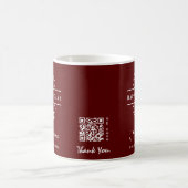 Zakelijke Logo QR Red Kerstmis Chic Snowflake Koffiemok (Center)