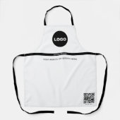 Zakelijke Logo QR Wit Modern Eenvoudig Werknemersn Schort (Voorkant)