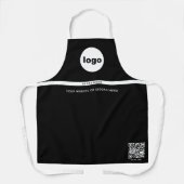 Zakelijke Logo QR Zwart Modern Simple Employee Nam Schort (Voorkant)
