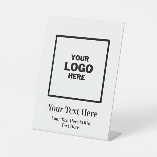 Zakelijke logo reclamebord met voetstuk (Voorkant)