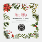 Zakelijke Logo Red Berries Medewerkers Kerst Metalen Ornament (Voorkant)