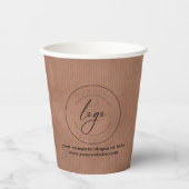 Zakelijke Logo | Robuust Kraft Modern Professional Papieren Bekers (Voorkant)