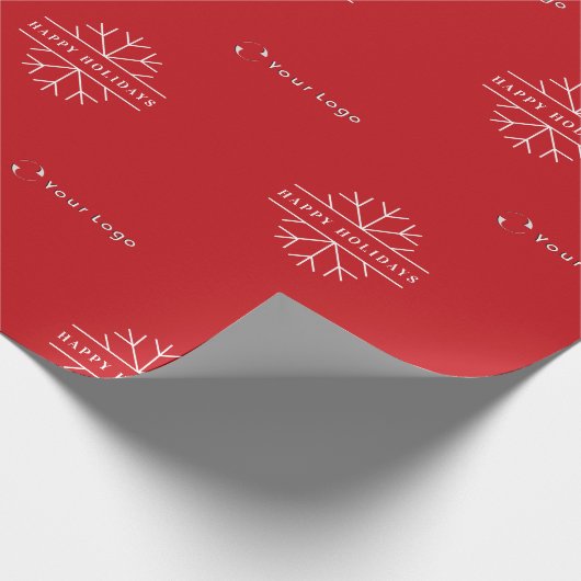 Zakelijke Logo, rode kerstsnowflake, lp. Cadeaupapier (Hoek)