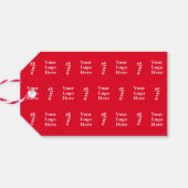 Zakelijke Logo Rood en Wit Kerstsnoep Canes Cadeaulabel (Achterkant Horizontaal)