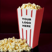 Zakelijke Logo Rood & Wit Gestreepte Film Popcorn Bedankdoosjes