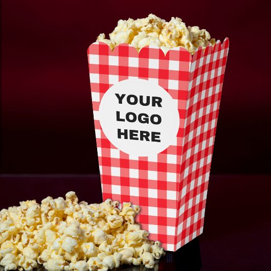 Zakelijke Logo Rood & Wit Gingham Plaid Bedankdoosjes