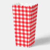 Zakelijke Logo Rood & Wit Gingham Plaid Bedankdoosjes (Achterkant)