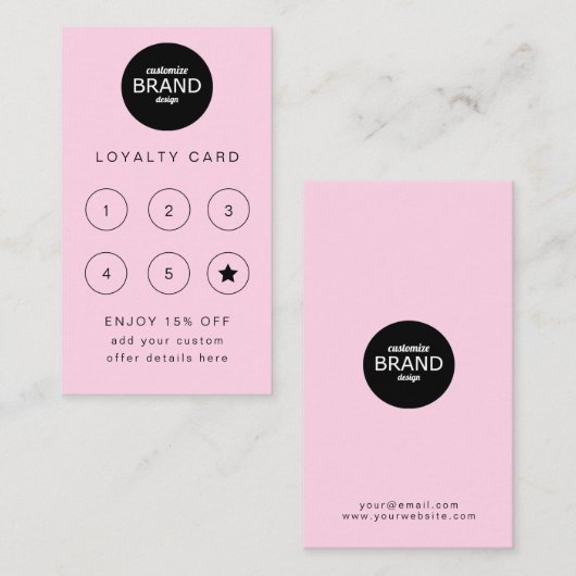 Zakelijke Logo Roze Blush Professional Loyalty (Voorkant / Achterkant)